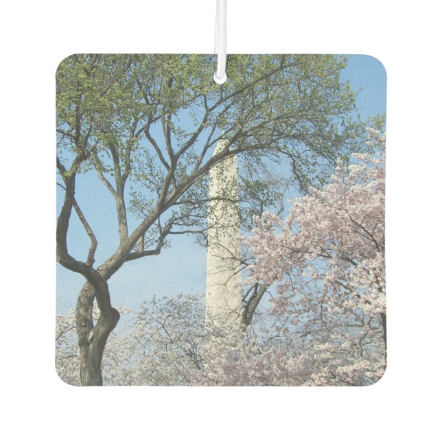 Kirschblüten und das Washington Monument in DC Autolufterfrischer (Vorderseite)