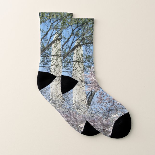 Kirschblüten und das Washington Monument in DC Socken (Paar)