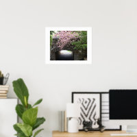 Kirschblüten und Foto der Steinbrücke