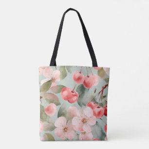 Kirschblüten und Kirschen Frühjahrs Kunst Tasche