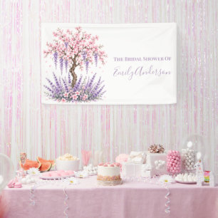 Kirschblüten- und Lavendelbaum-Brautjunggesellinne Banner