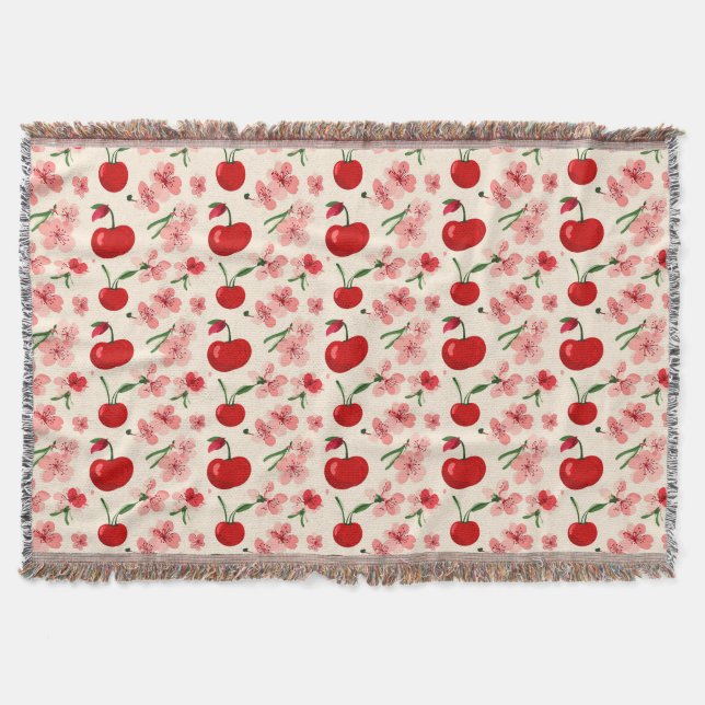Kirschblüten und rosa Blüten Decke (Vorderseite)