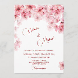 Kirschblüten-Weiß Hochzeit Einladung