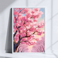 Kirschblütenbäume Rosa Florale Malerei Kunst