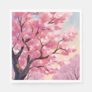 Kirschblütenbäume Rosa Florale Malerei Serviette