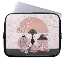 Kirschblütenblüten orientalischer digitaler Kunst Laptopschutzhülle