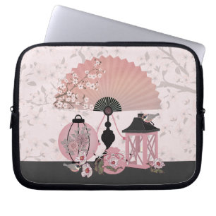 Kirschblütenblüten orientalischer digitaler Kunst Laptopschutzhülle