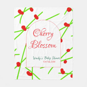 Kirschblütenform in Rot und Grün für Baby Shower Fleecedecke