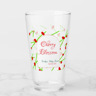Kirschblütenform Rot Grün Baby Shower Na Glas