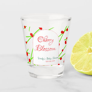 Kirschblütenform rot grün Baby Shower Na Schnapsglas