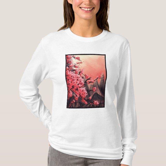 Kirschblütenlandschaft T-Shirt (Vorderseite)