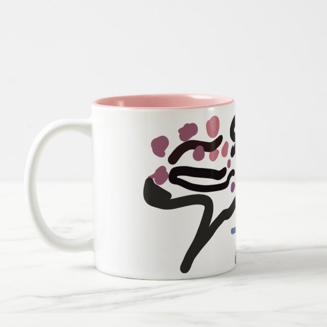 Kirschblütenliebe Zweifarbige Tasse (Links)
