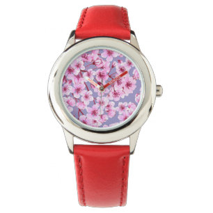 Kirschblütenmuster Armbanduhr