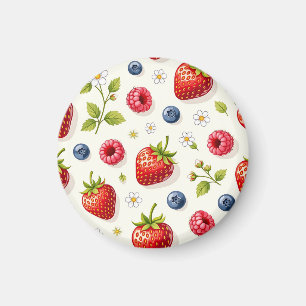 Kirschblütenmuster Frische Sommerfrüchte Magnet