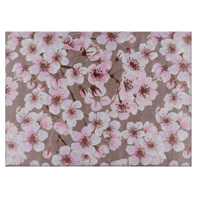 Kirschblütenmuster Schneidebrett (Vorderseite)