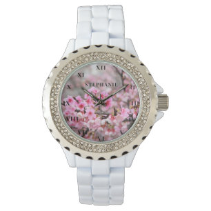Kirschblütenrosa-Blüten-Sakura-Frühling Armbanduhr