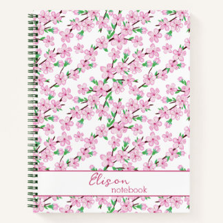 Kirschblütenzweig, mädchenhaftes rosa Design Notizbuch