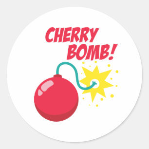 Kirschbombe! Runder Aufkleber
