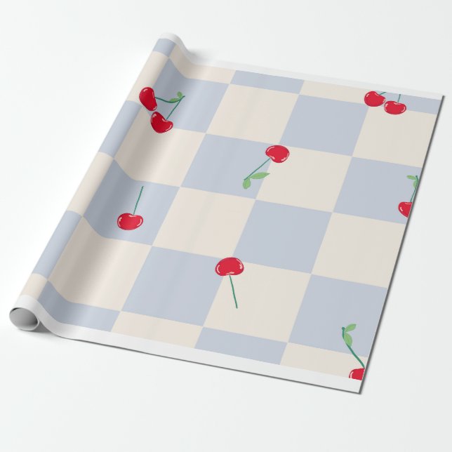 Kirschdelight-Karo Geschenkpapier (Ungerollt)