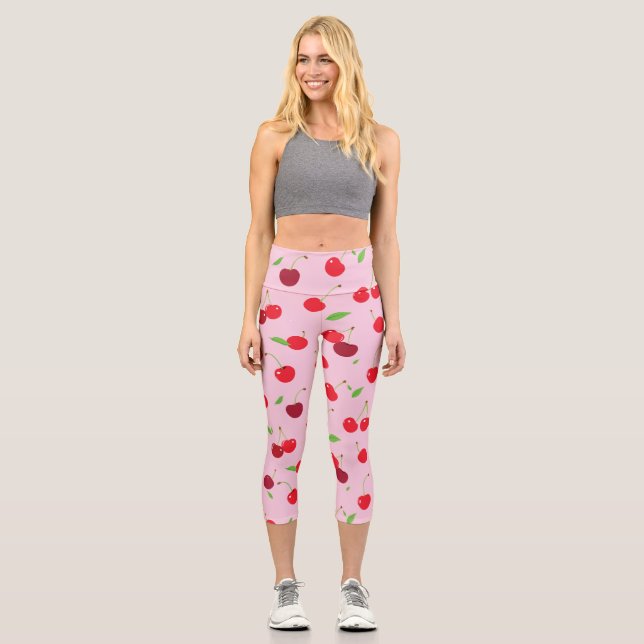 Kirsche 3 capri leggings (Vorderseite)