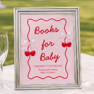 Kirsche auf dem Baby-Shower-Buch für Baby Poster