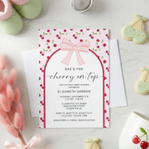 Kirsche auf dem Baby-Shower-Coquette-Bogen