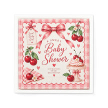 Kirsche auf dem Baby-Shower-Papier-Teller