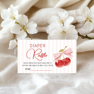 Kirsche auf dem Baby-Shower-Windel-Raffle Begleitkarte