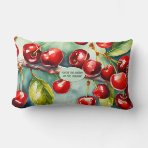 Kirsche auf dem Lehrer-Bold-Blumen-Accessoire-Etui Lendenkissen