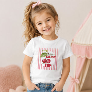 Kirsche auf rosa gestreiftem T-Shirt für Baby Show