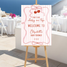 Kirsche auf rosa Schleife klassische Streifen Will