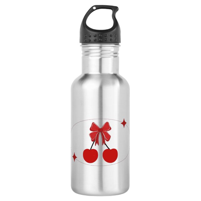 Kirsche Edelstahlflasche (Vorderseite)
