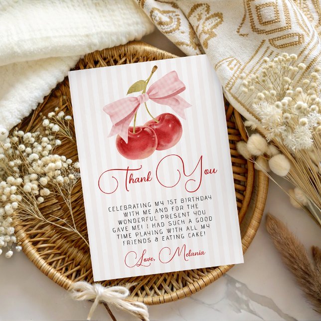 Kirsche Geburtstag Danke Karte (Von Creator hochgeladen)