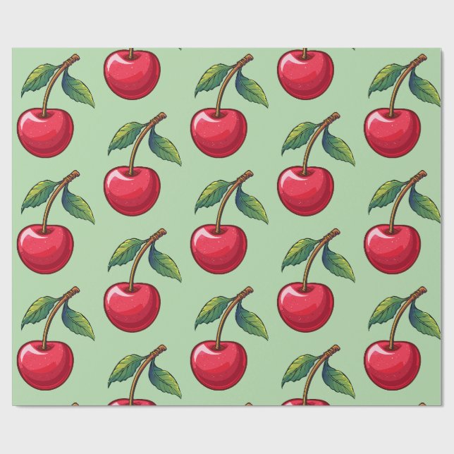 Kirsche Geschenkpapier (Flach)
