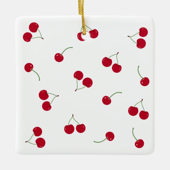 Kirsche Kirschen Keramikornament (Vorderseite)