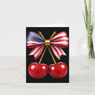 Kirsche Kokette Schleife Amerikanische Flagge Patr Karte