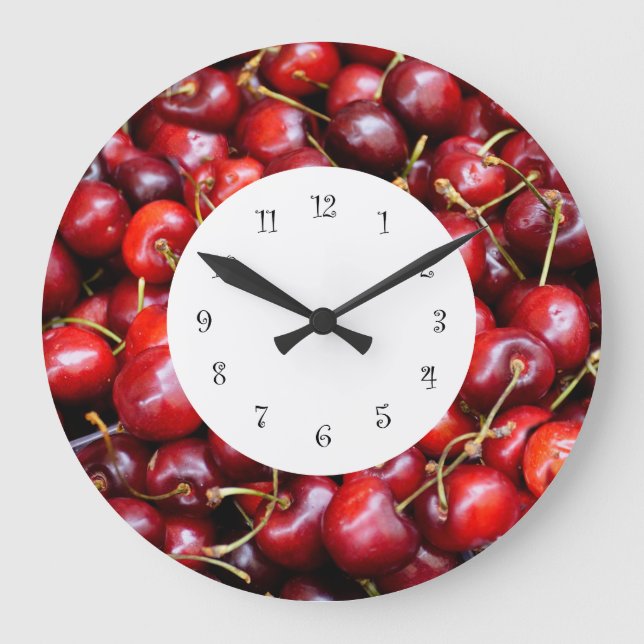 Kirsche Küchenwand Große Wanduhr (Vorderseite)
