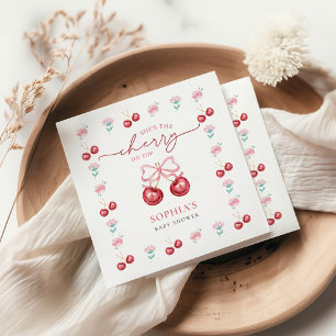 Kirsche Obenauf Kokette Baby Mädchen Dusche Serviette