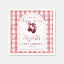 Kirsche Obenauf Kokette Schleife Baby-Party