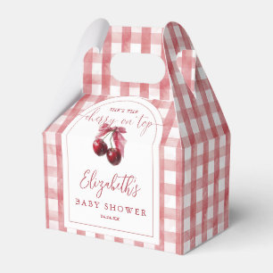 Kirsche Obenauf Kokette Schleife Baby Shower Geschenkschachtel