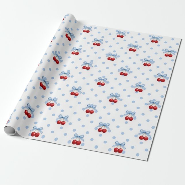 Kirsche obendrauf geschenkpapier (Ungerollt)