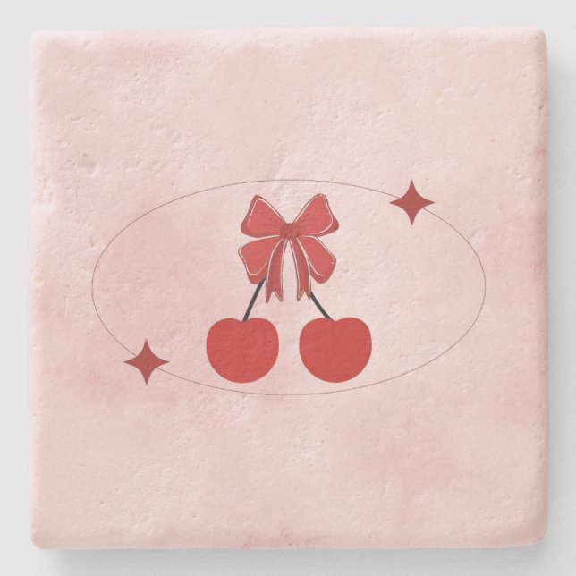Kirsche Steinuntersetzer (Vorderseite)