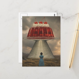 Kirsche Surreal Süße Leckerei Postkarte