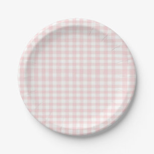 Kirsche Süß Geburtstag Rosa Gingham Pappteller