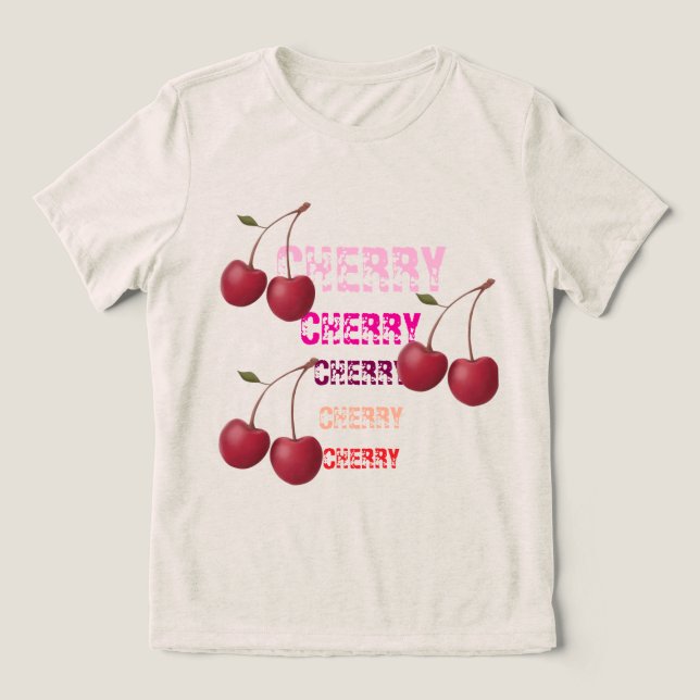 Kirsche Tri-Blend Shirt (Design Vorderseite)