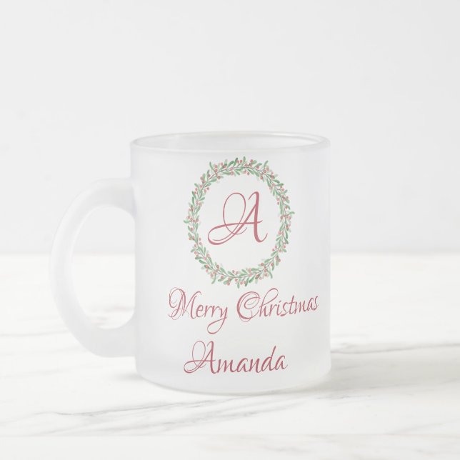 Kirsche und Blätter Weihnachten Mattglastasse (Links)