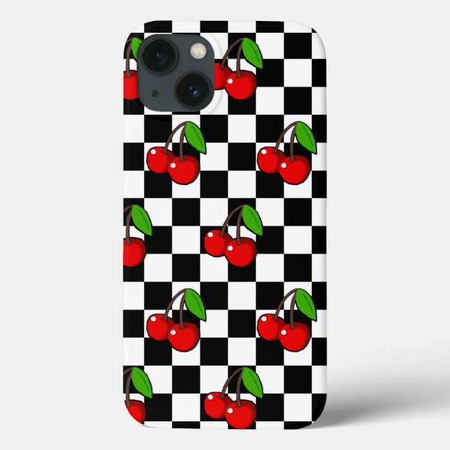 Kirsche und Karo Case-Mate iPhone Hülle (Rückseite)