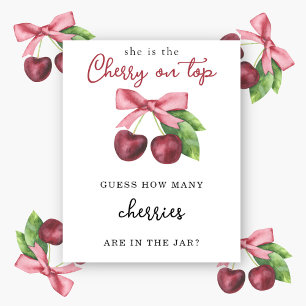 Kirsche Wie viele sind im Glas Baby-Party Poster