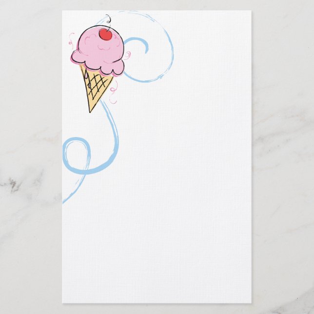 Kirscheiscreme Briefpapier (Vorderseite)
