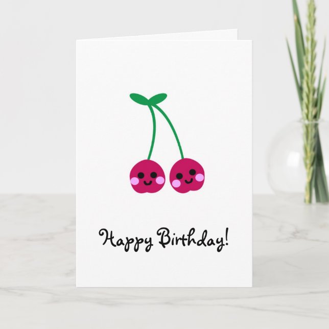 Kirschen, alles Gute zum Geburtstag! Karte (Vorderseite)